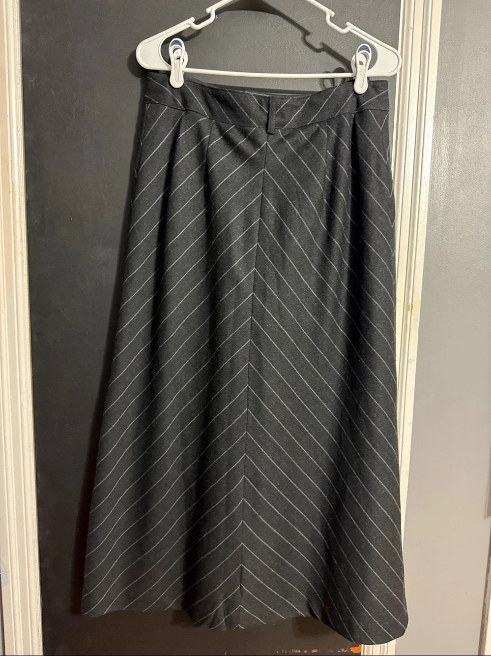 Jones New York Country 90s Vntg Striped Wool A-Line Midi Skirt Sz: 10 Len: 35”
